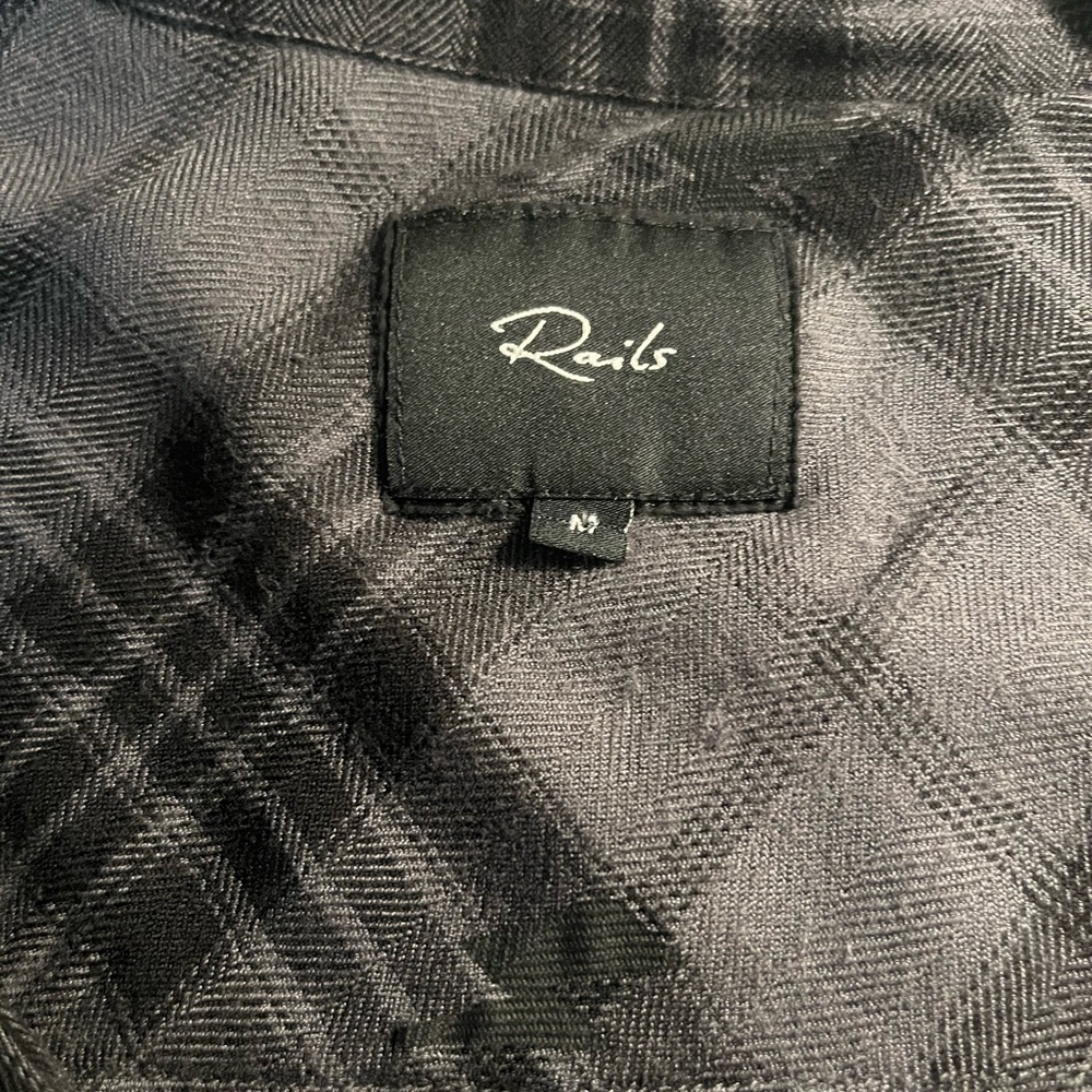 Rails Kellen Charcoal Jet Lightning cropped flannel lounge shirt - Picture 7 of 14